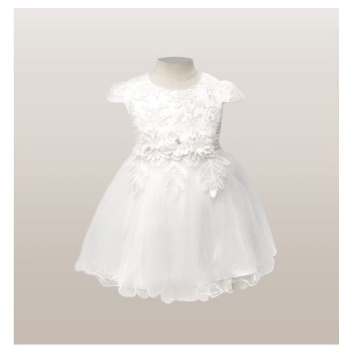 COMPRAPO - Vestido Bautizo Fiesta Bebé y niña Modelo Trinidad Color Blanco