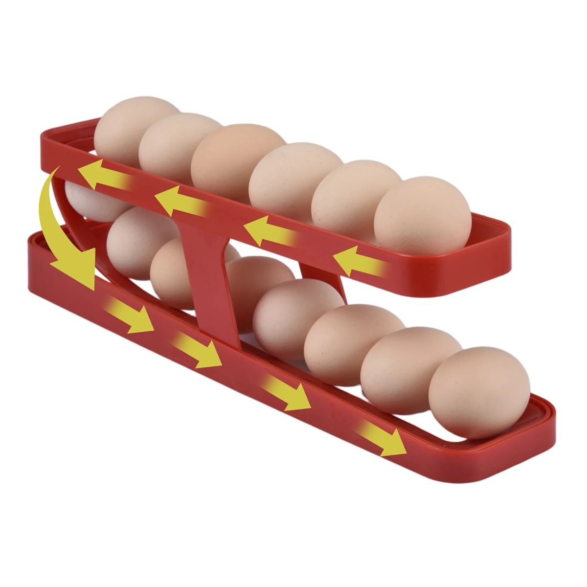 GENERICO - Organizador De Huevos Huevera Porta Huevos Rodante 14 Unidad