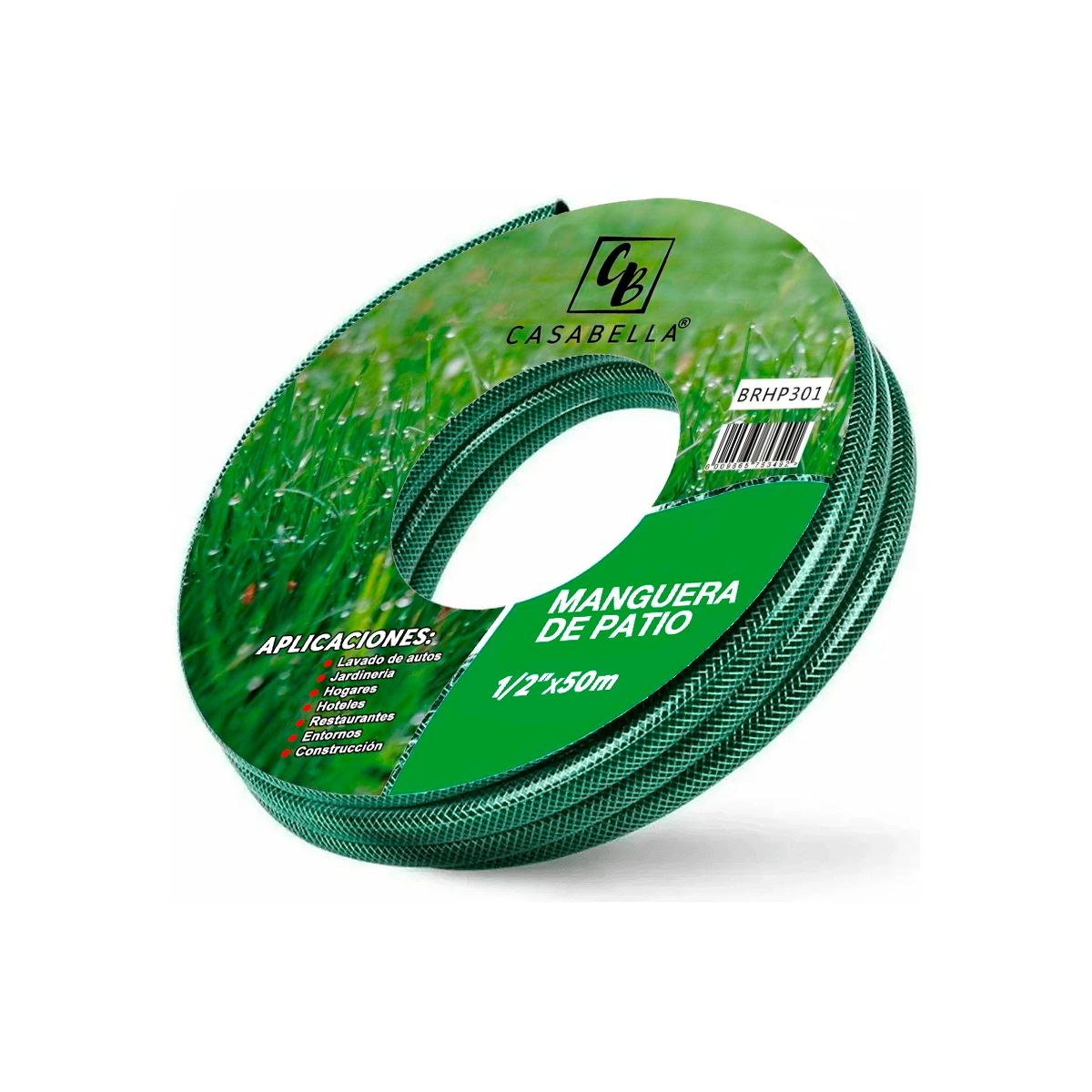 CASA BELLA - MANGUERA PVC JARDIN MALLA REFORZADA 1/2 50 METROS