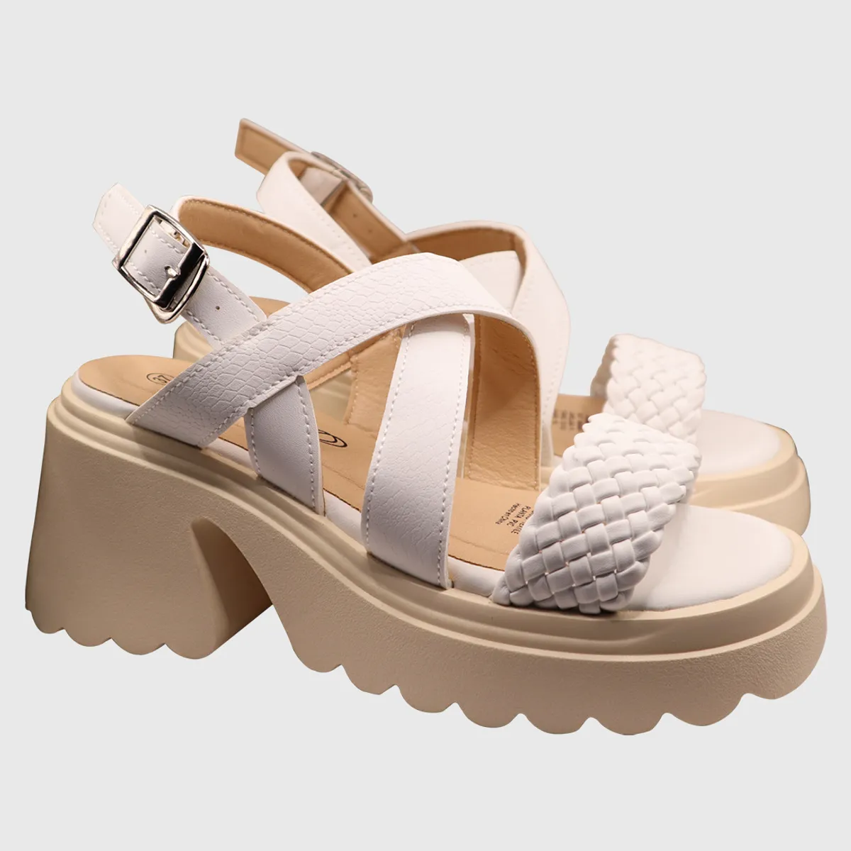 DINASTELLA - Sandalia de Mujer con Plataforma Comodas y Elegantes Blanco Danicolle