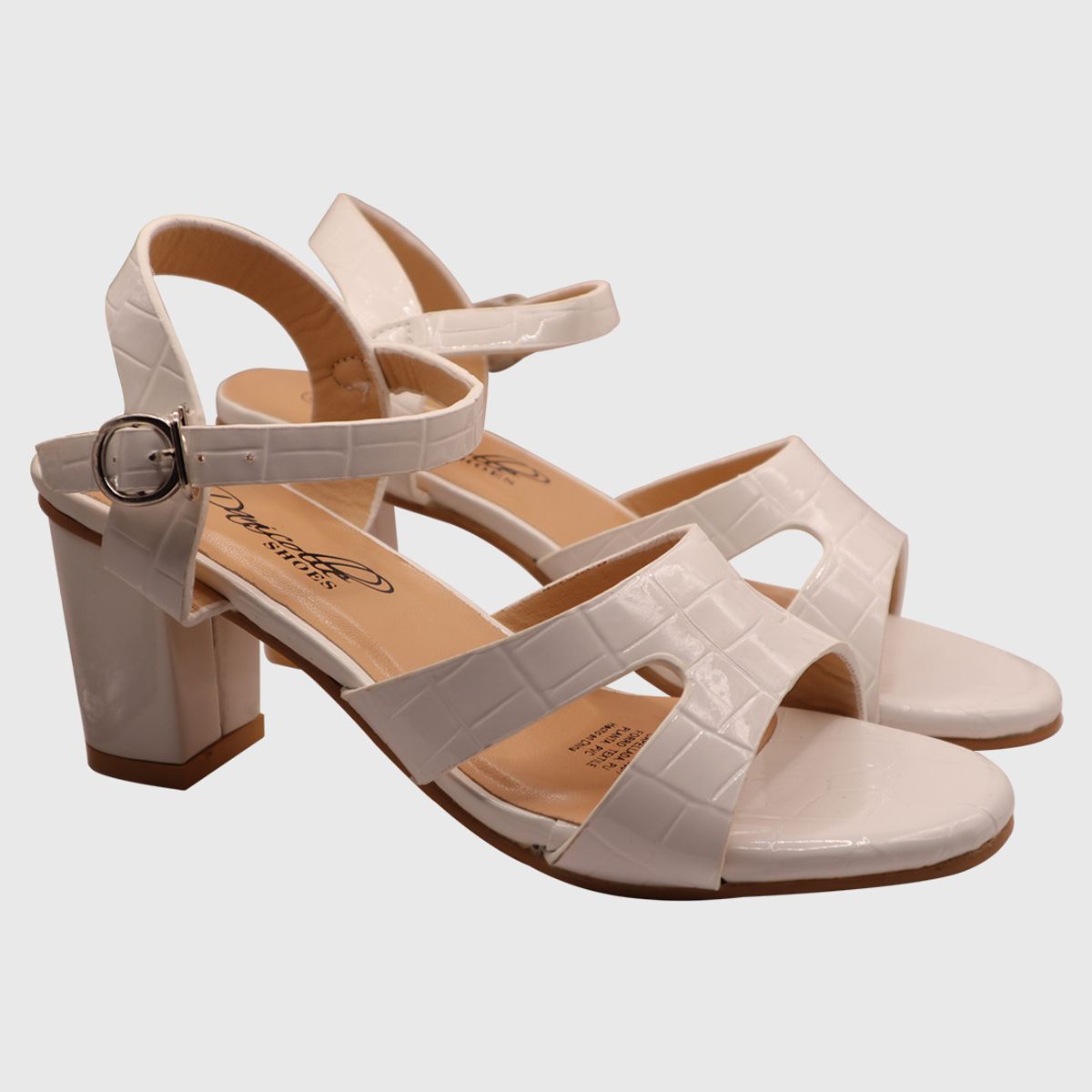 DINASTELLA - Sandalia Taco cuadro Gris