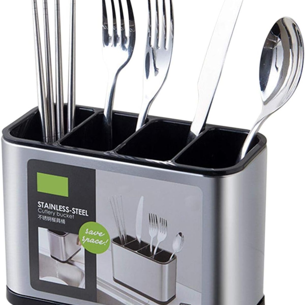 GENERICO - Organizador Cubiertos Tenedor Metal Almacenador Escurridor Utensilios