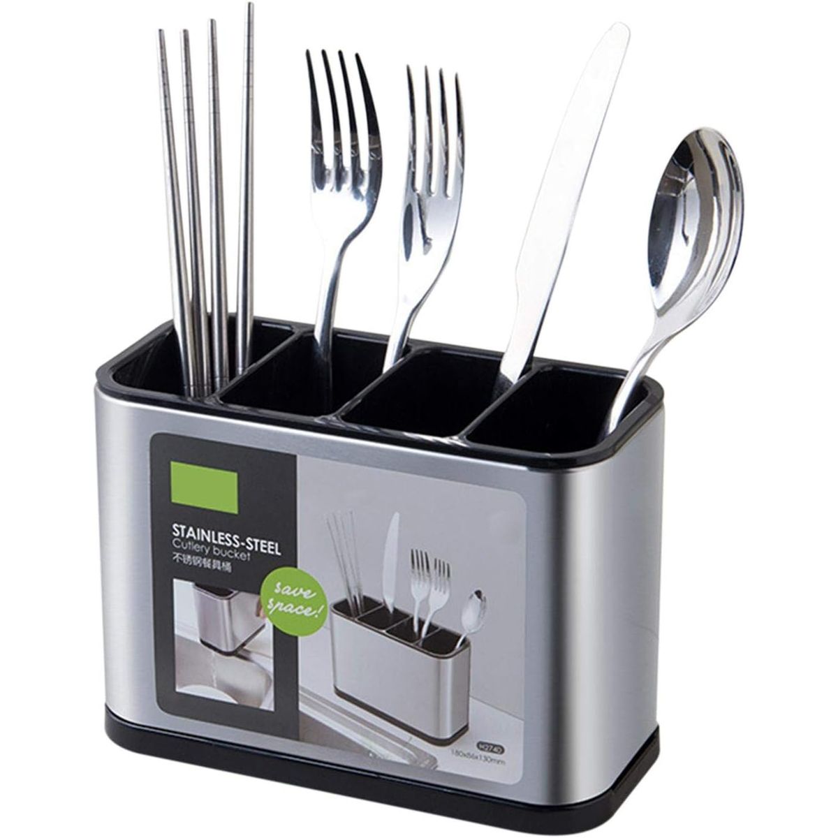 GENERICO - Organizador Cubiertos Tenedor Metal Almacenador Escurridor Utensilios