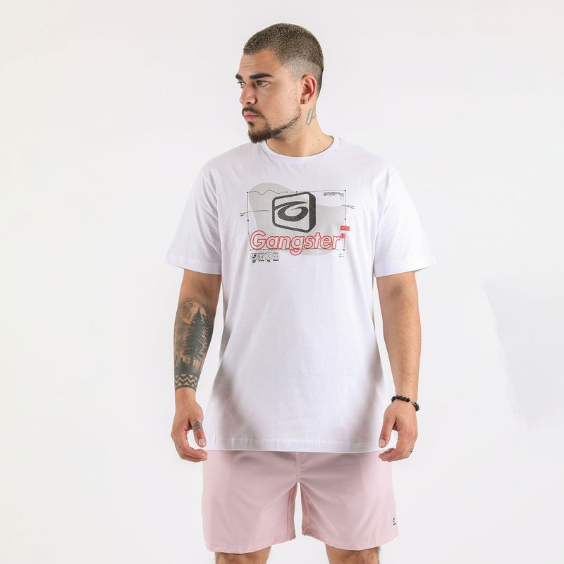 GANGSTER - Plus Polera Mc Básica Cosmic Blanco Gangster