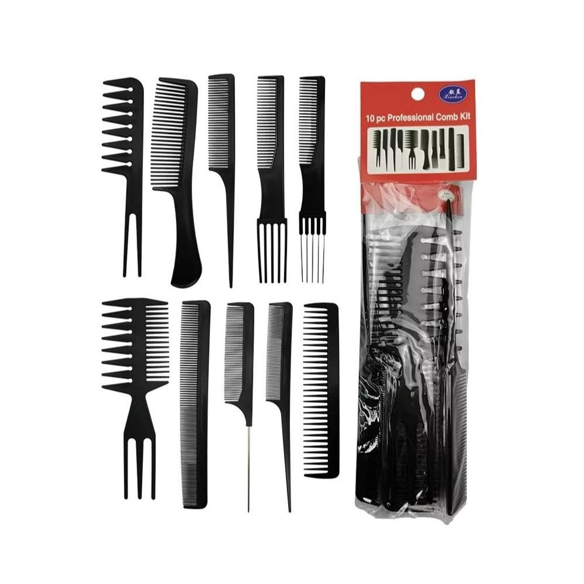 GENERICO - Set de 10 Peines de Peinado Para Peluquería Profesional