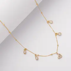 BY LAS CAYETANAS - Collar cinco cristales blancos