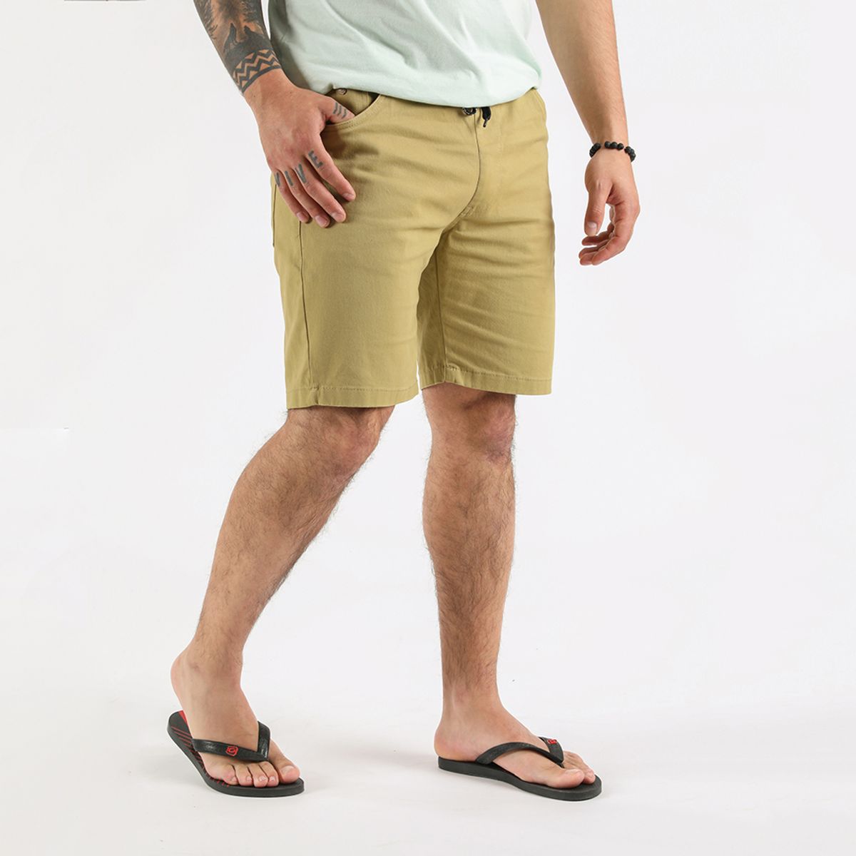 GANGSTER - Short Canvas Liso Kaki Gangster