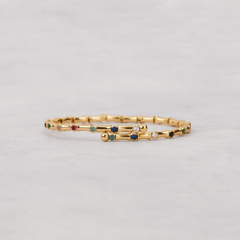 BY LAS CAYETANAS - Pulsera esclava flexible CALA con cristales