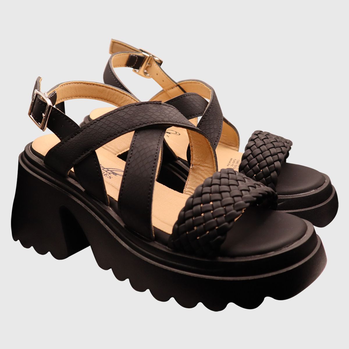 DINASTELLA - Sandalia de Mujer con Plataforma Comodas y Elegantes Negras Danicolle