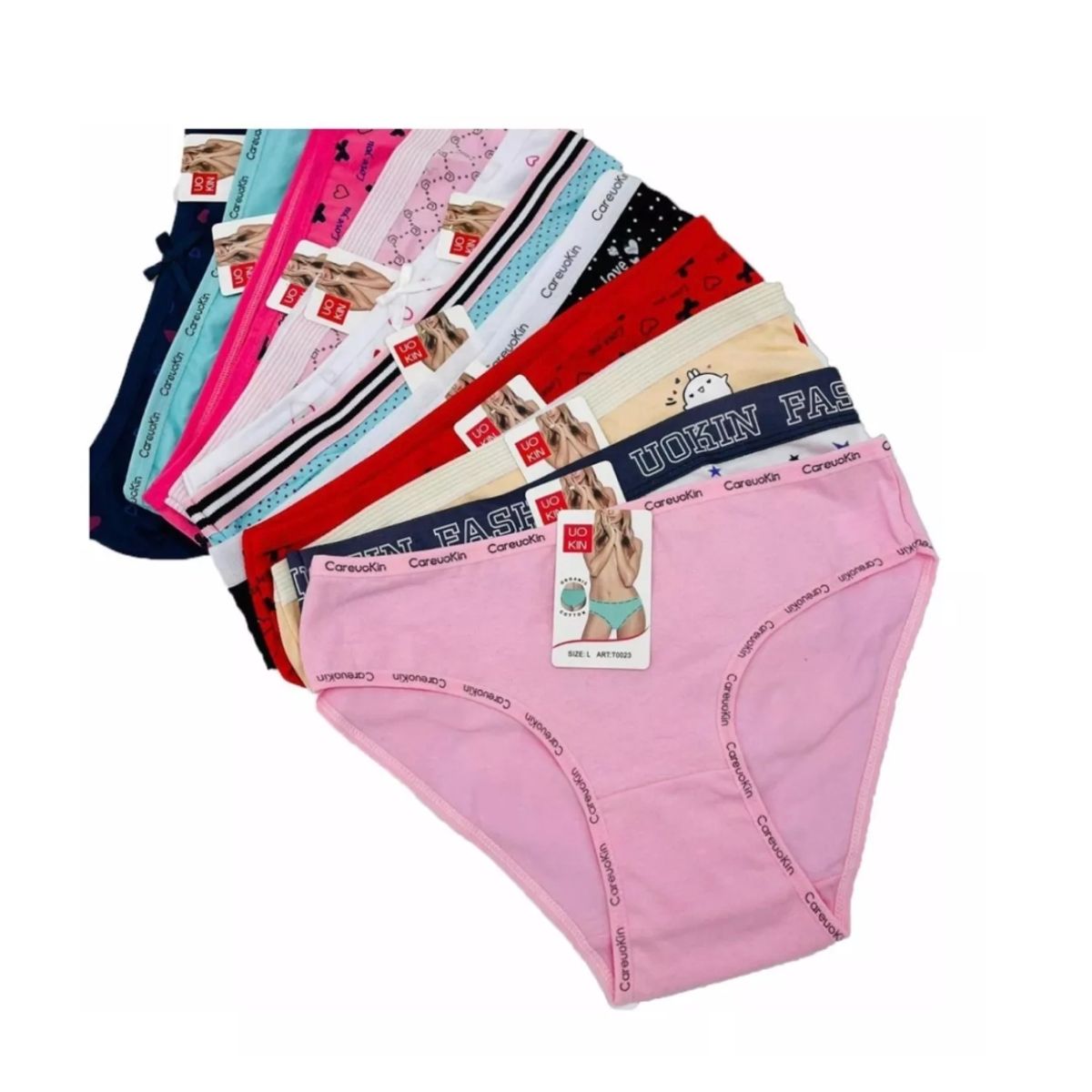 ANNI STAR - Pack 12 Calzones De Algodón De Mujer Lola Cintura Baja