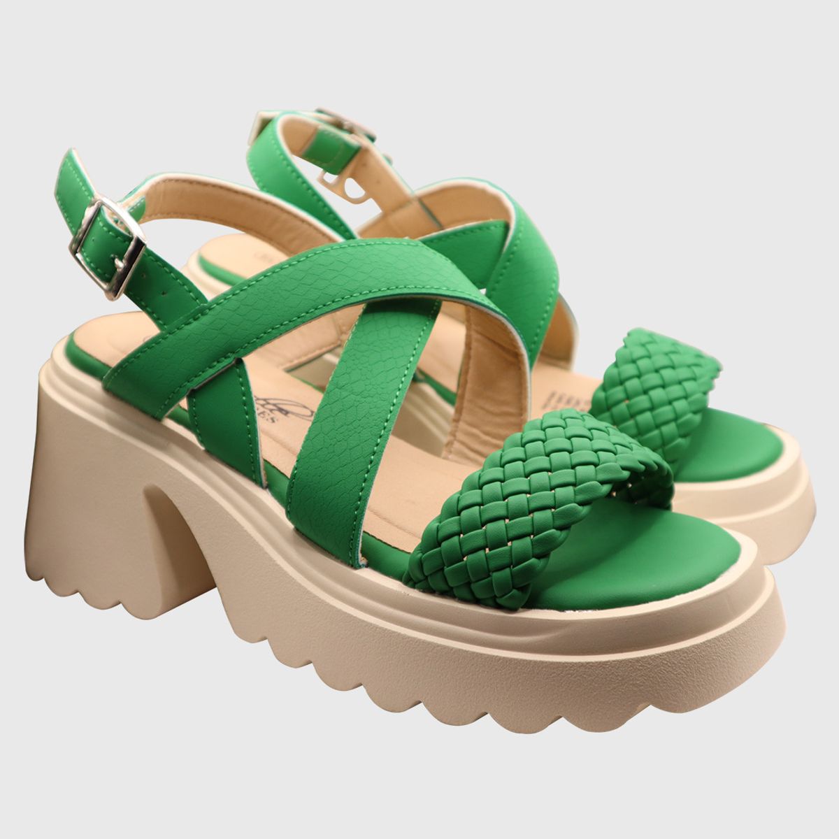 DINASTELLA - Sandalia de Mujer con Plataforma Comodas y Elegantes Verdes Danicolle