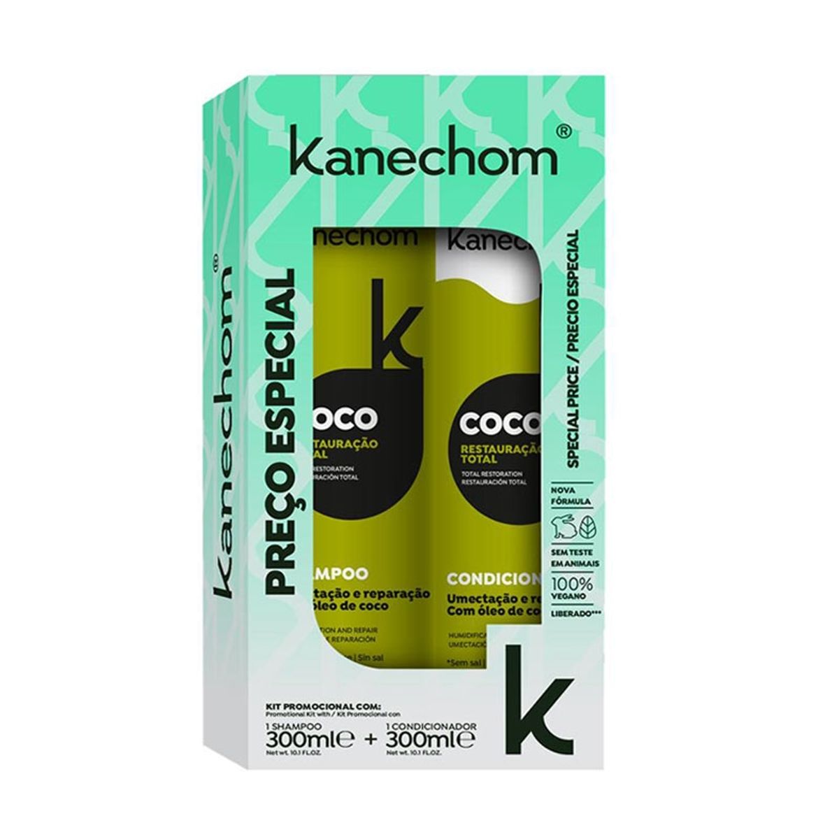 KANECHOM - Pack Shampoo + Acondicionador Oleo de Coco 600 ml. Kanechom.