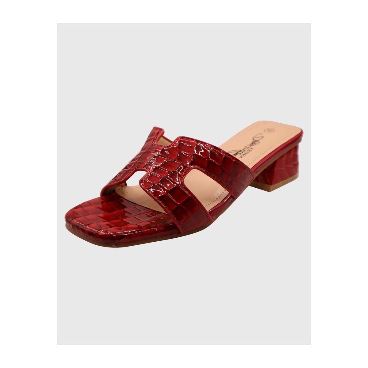 DINASTELLA - Sandalias Planas de Mujer con Taco Comodas y Elegantes Rojo Danicolle