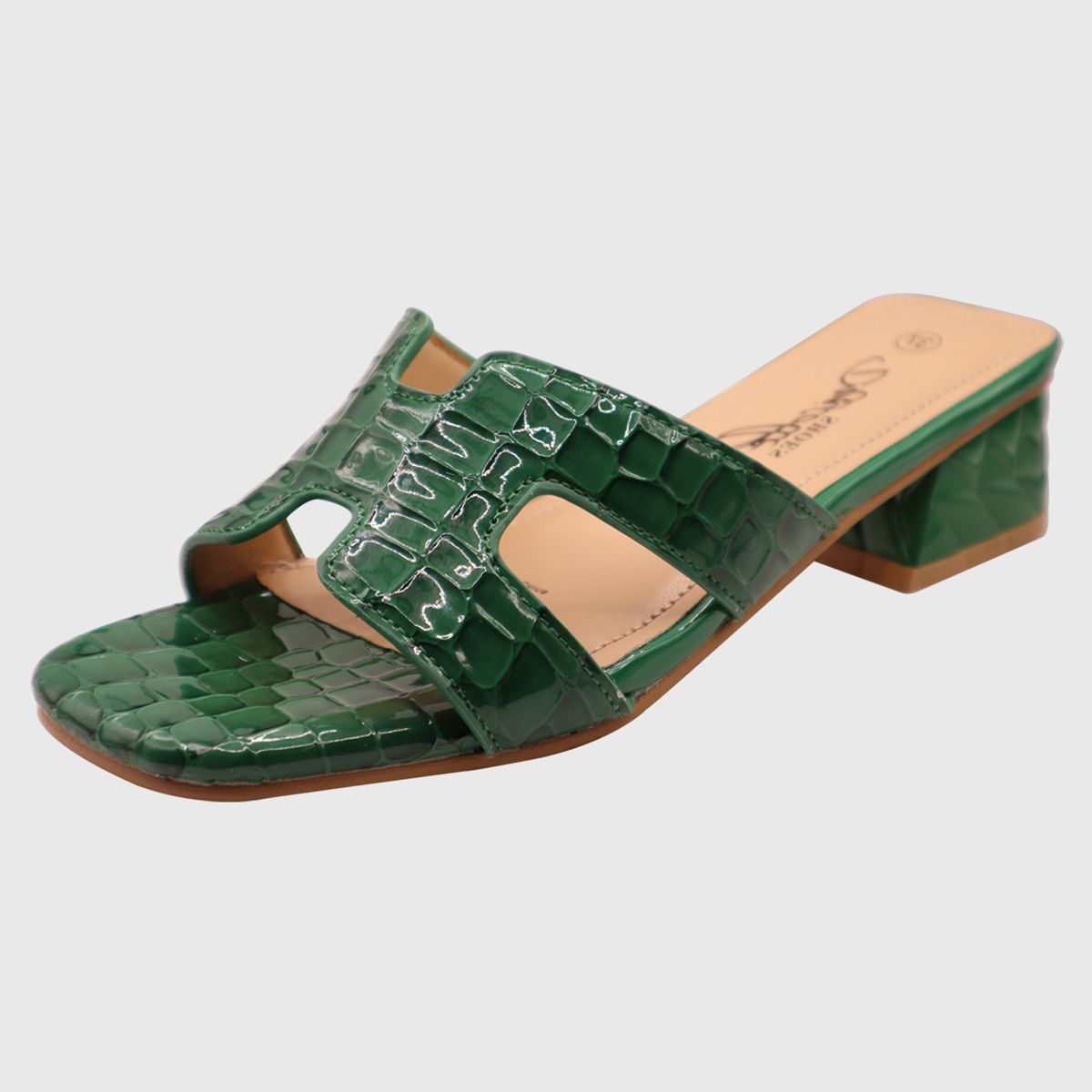 DINASTELLA - Sandalias Planas de Mujer con Taco Comodas y Elegantes Verde Danicolle