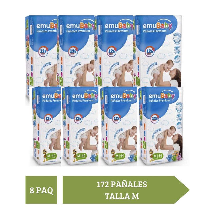 EMUBABY - Emubaby Premium M x8 176 pañales