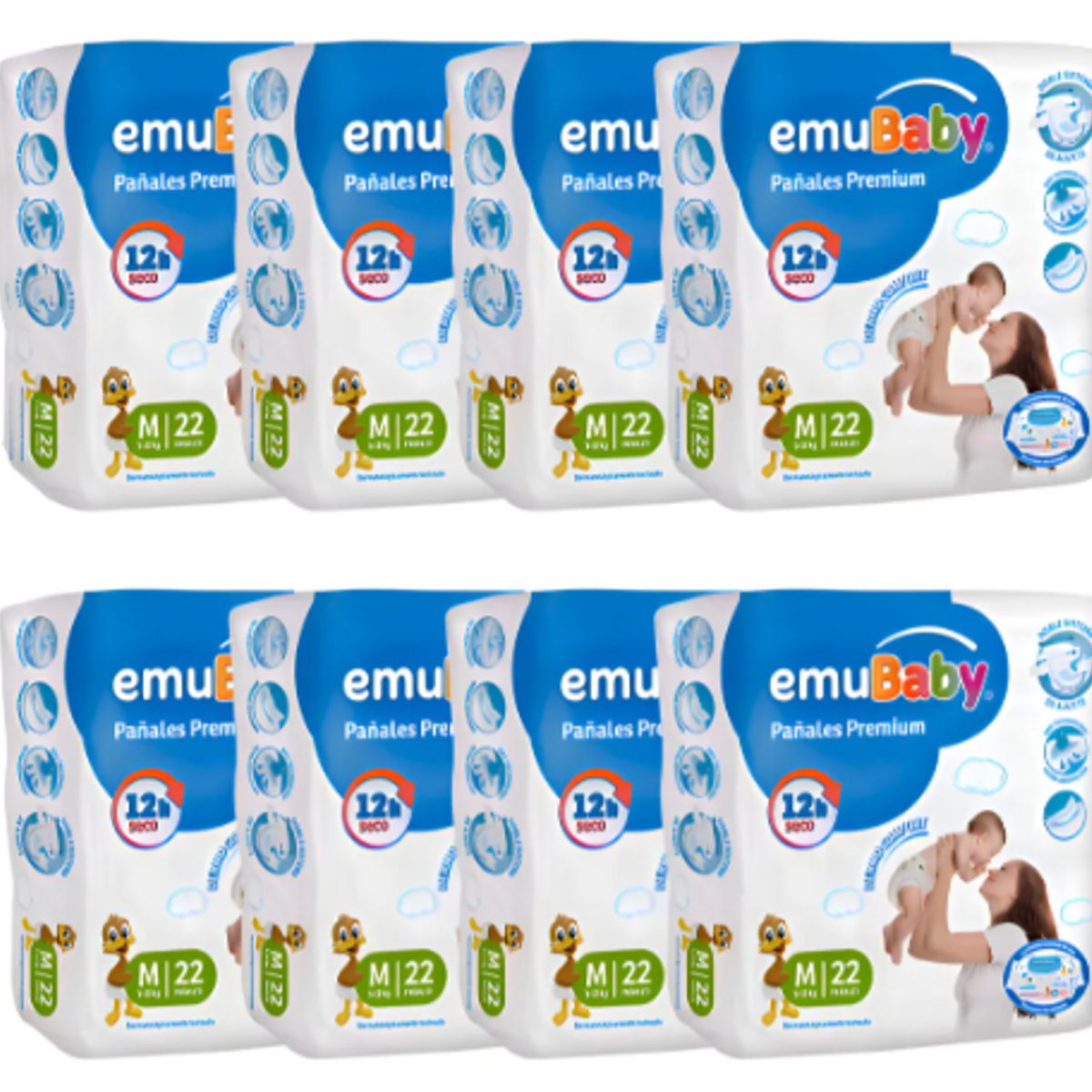 EMUBABY - Emubaby Premium M x8 176 pañales