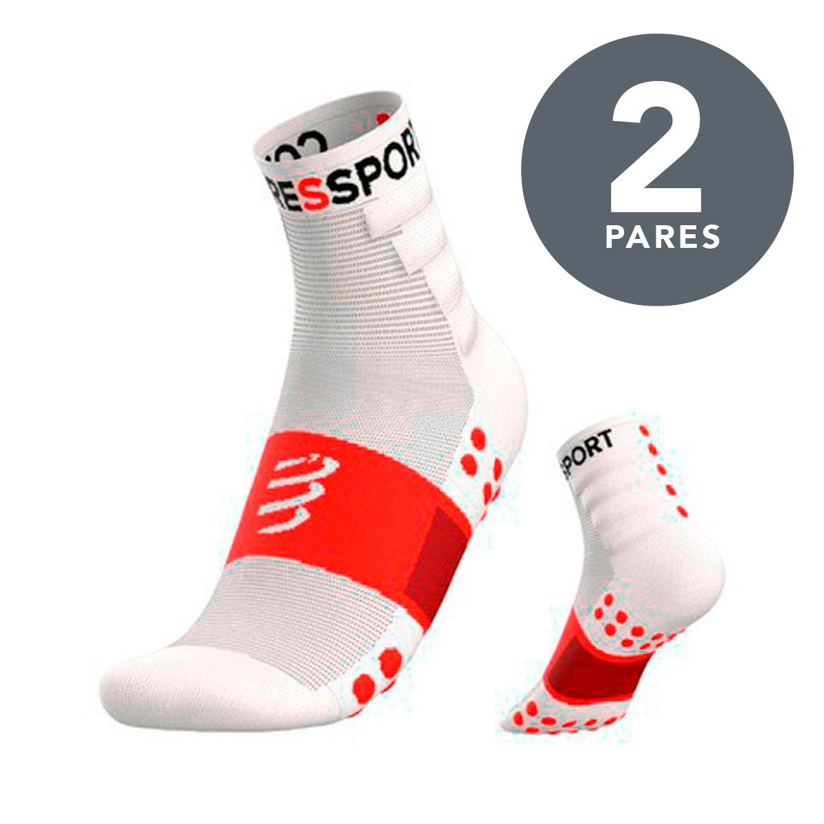 COMPRESSPORT - Calcetín  Training  Bi-Pack Blanco Compressport