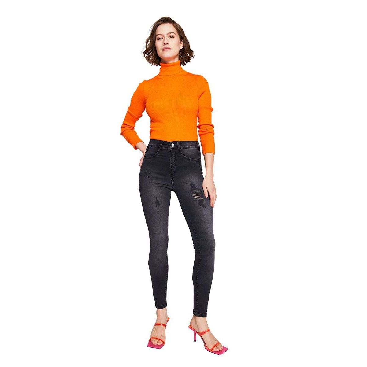 AMALIA JEANS - Jeans Mujer High Waist Ruby 4029 Gris Amalia Jeans