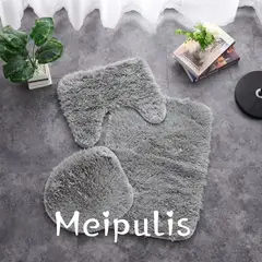 GENERICO - Juego de baño 3 piezas / Set de Baño Peludo Gris