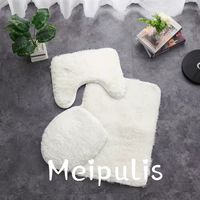 Juego de baño 3 piezas / Set de Baño Peludo Blanco