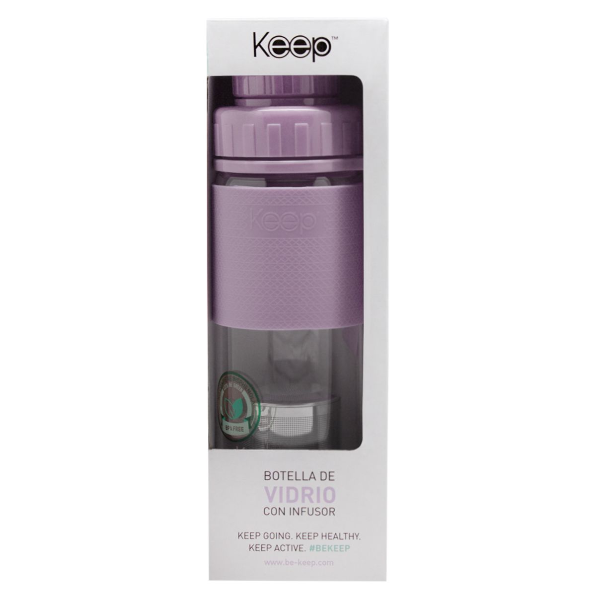 KEEP - Botella Infusora de Vidrio Lila Keep KEEP