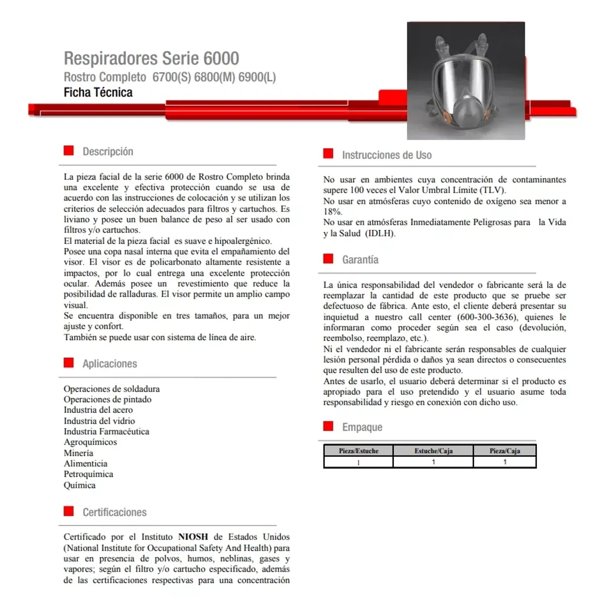 3M - Full face 3M mas filtros 7093c