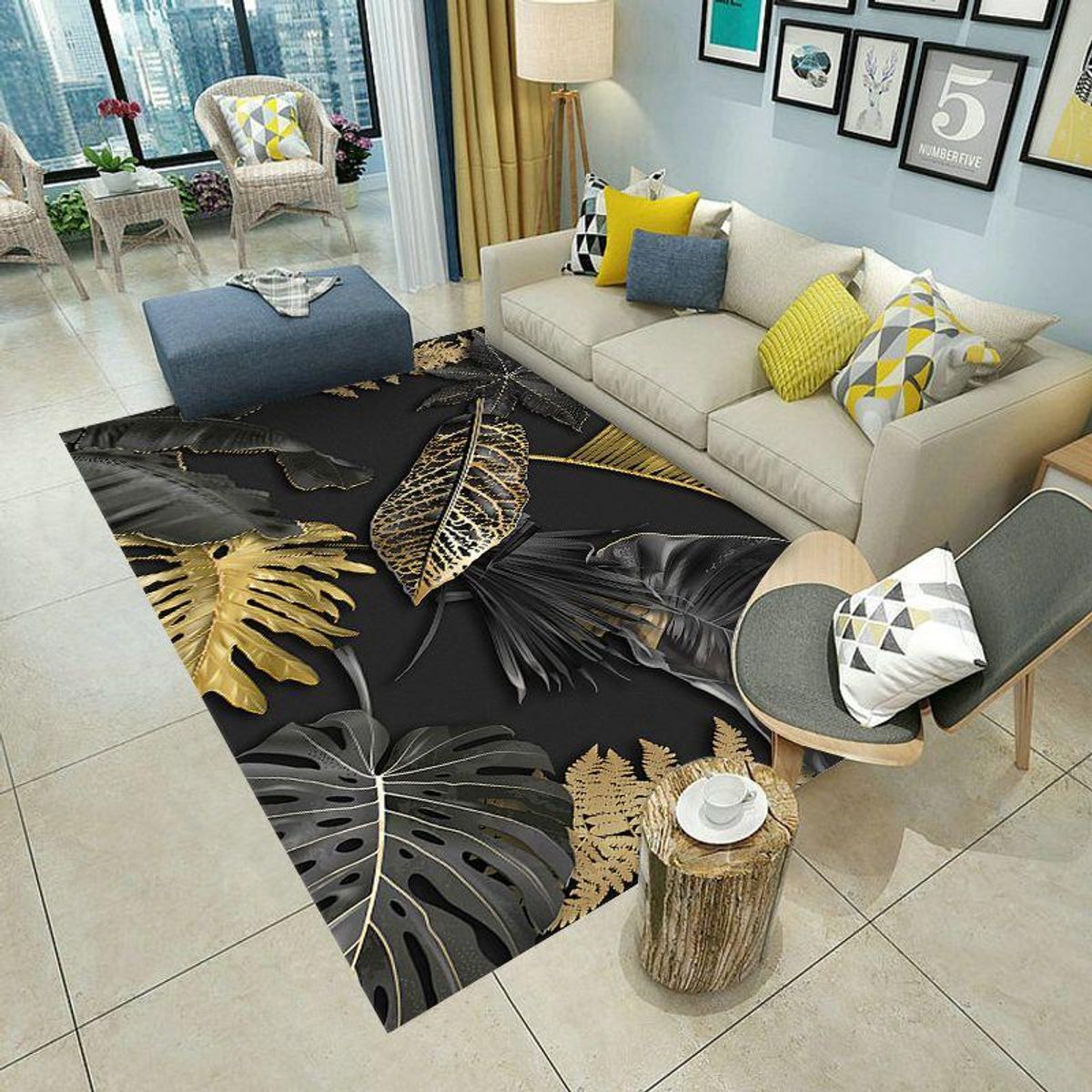 GENERICO - Alfombras Para Living con Diseños Tridimensionales Antideslizantes