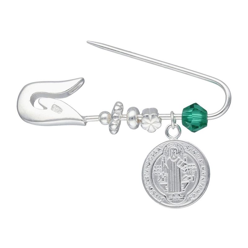 TODOJOYAS - Prendedor Plata 925 Bebe San Benito Verde