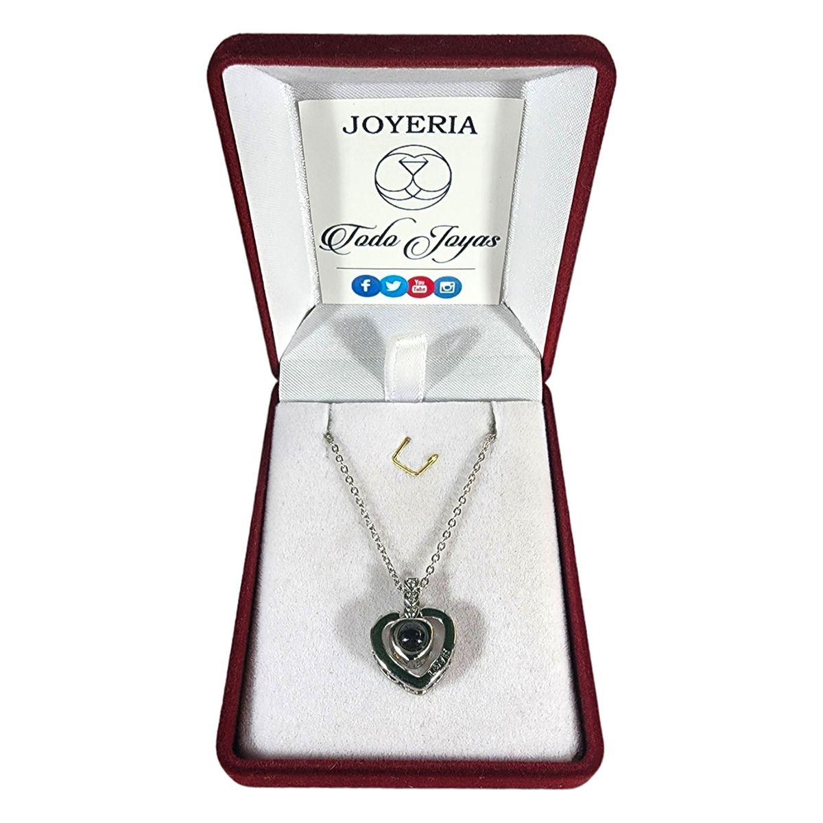 TODOJOYAS - Collar Corazon Te Amo en 100 Idiomas Love Plateado