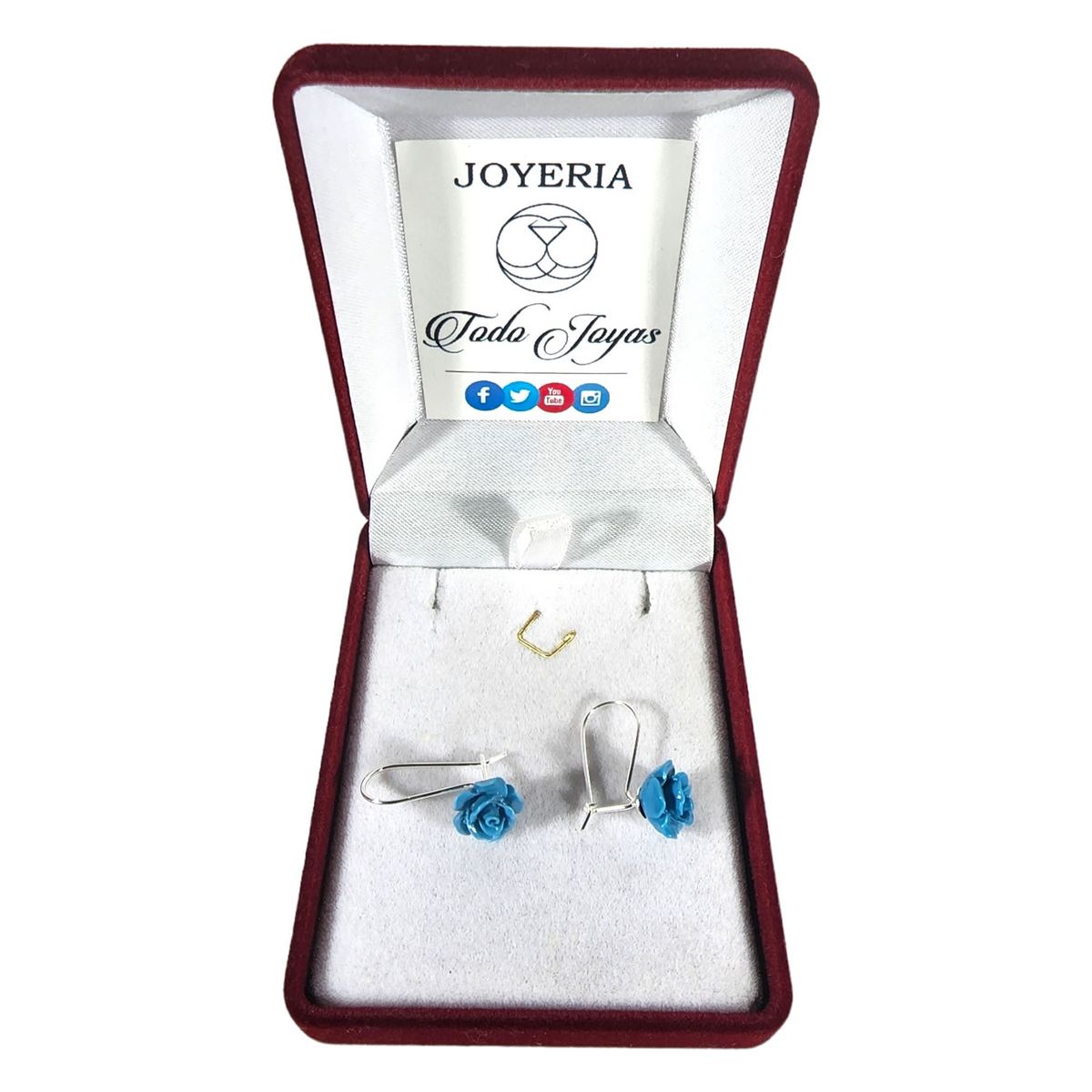 TODOJOYAS - Aros Plata 925 Colgante Flor Turquesa
