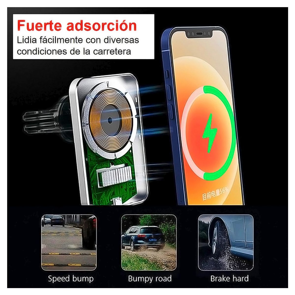 GENERICO - Cargador Para iPhone Auto MagSafe 15 Watts Super Rapido