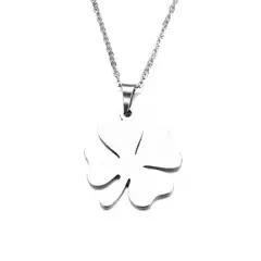 TODOJOYAS - Colgante Collar Trebol 4 Hojas Acero Plateado