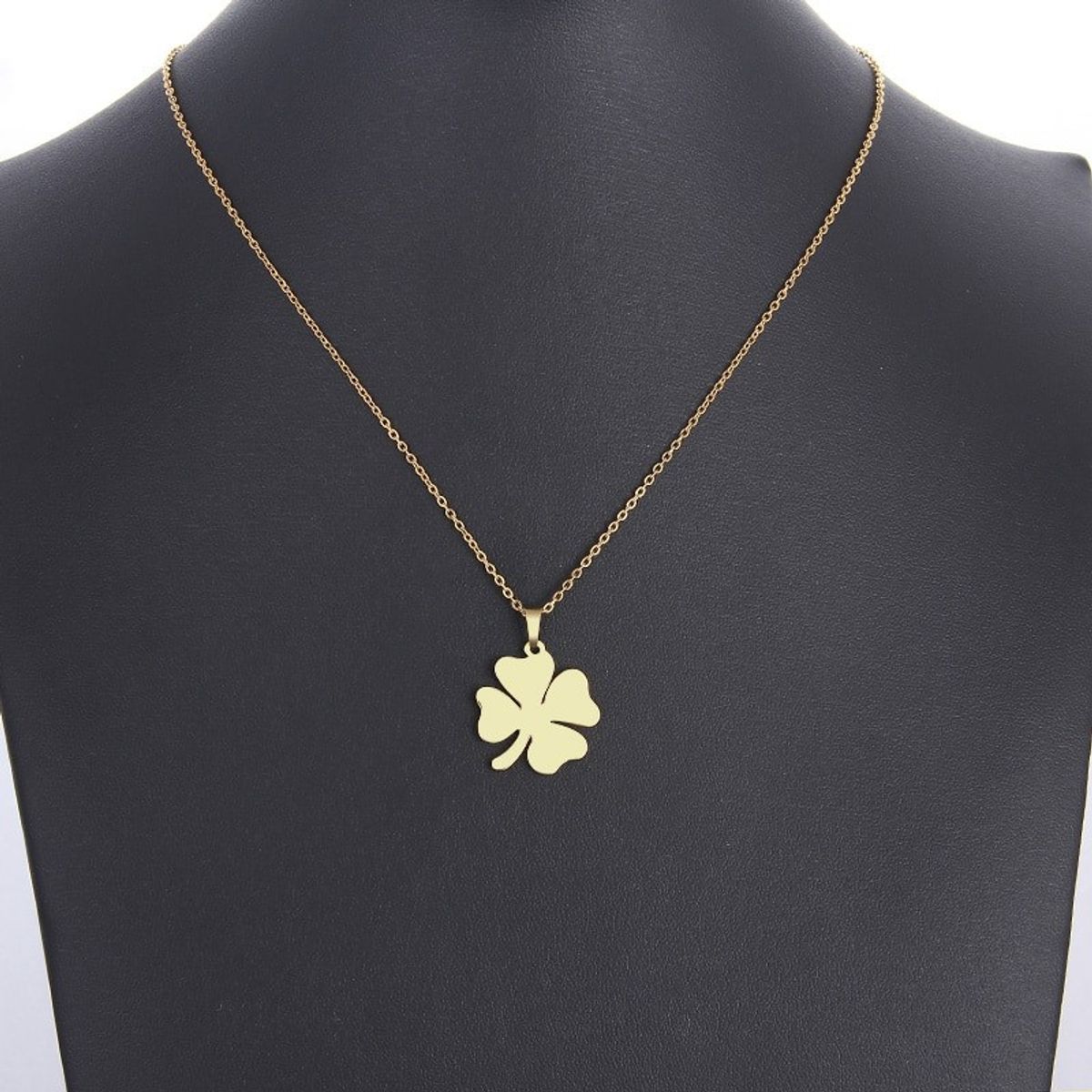 TODOJOYAS - Colgante Collar Trebol 4 Hojas Acero Dorado