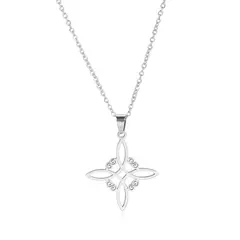 TODOJOYAS - Colgante Collar Nudo de Bruja Acero Plateado