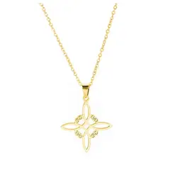 TODOJOYAS - Colgante Collar Nudo de Bruja Acero Dorado