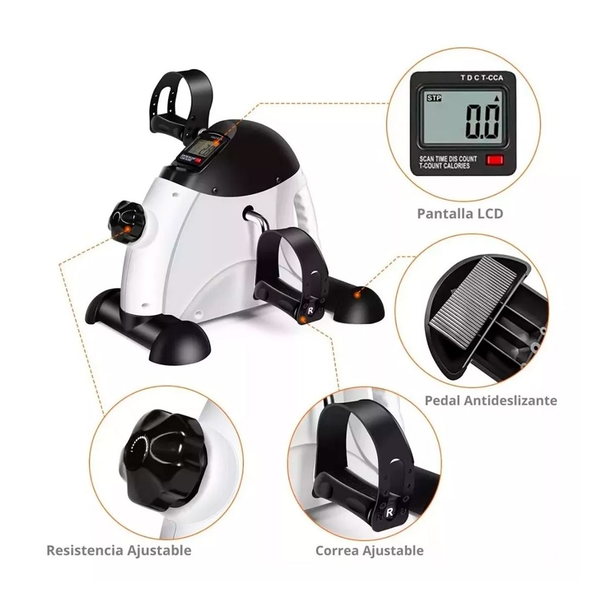 GENERICO - Mini Bicicleta Estática Pedalera Con Pantalla Lcd Spinning