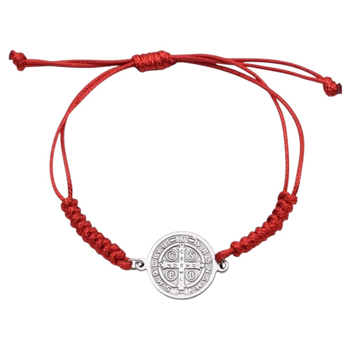 TODOJOYAS - Pulsera Hilo Rojo Trenzado San Benito Acero