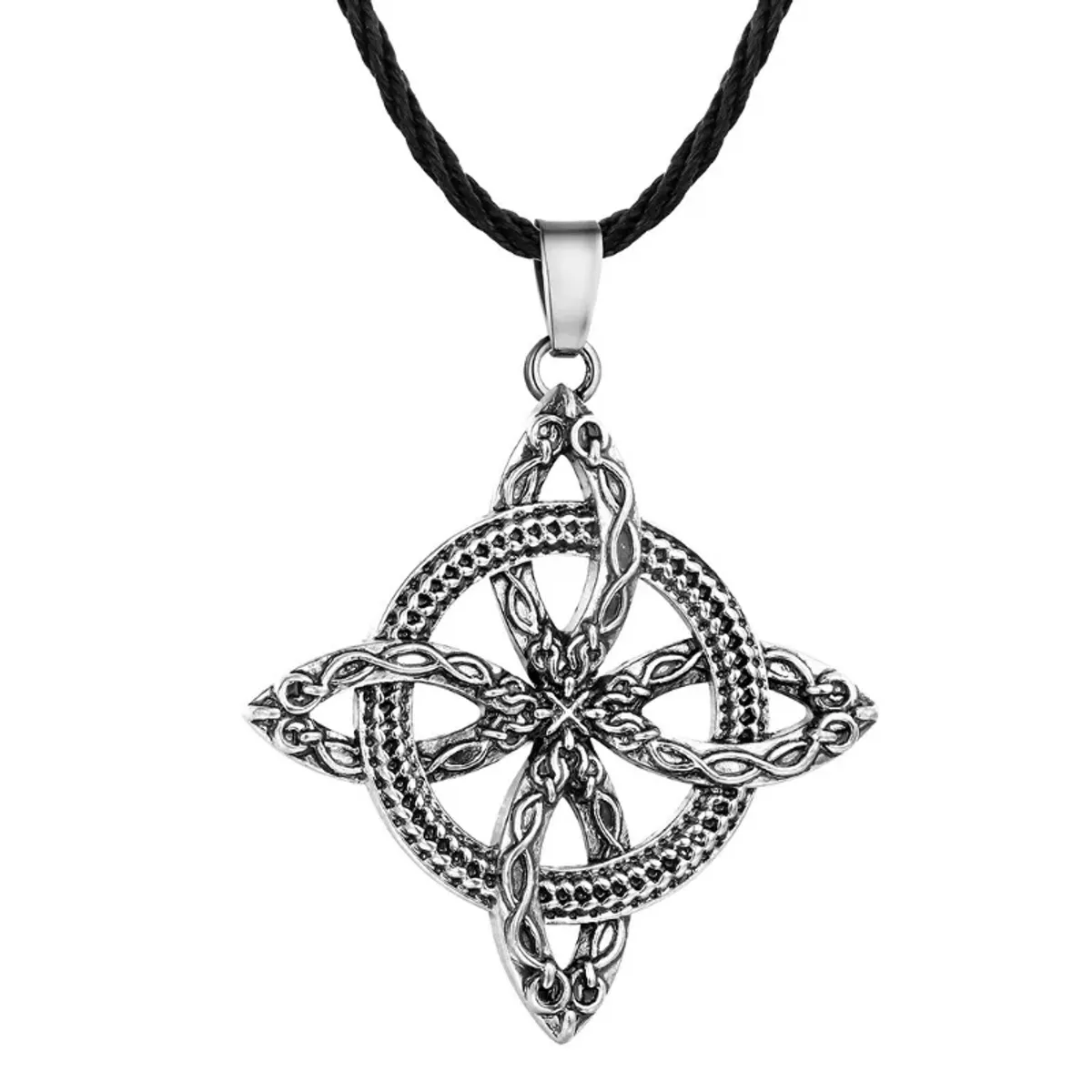 TODOJOYAS - Collar Colgante Nudo De Bruja Nordica Plateado