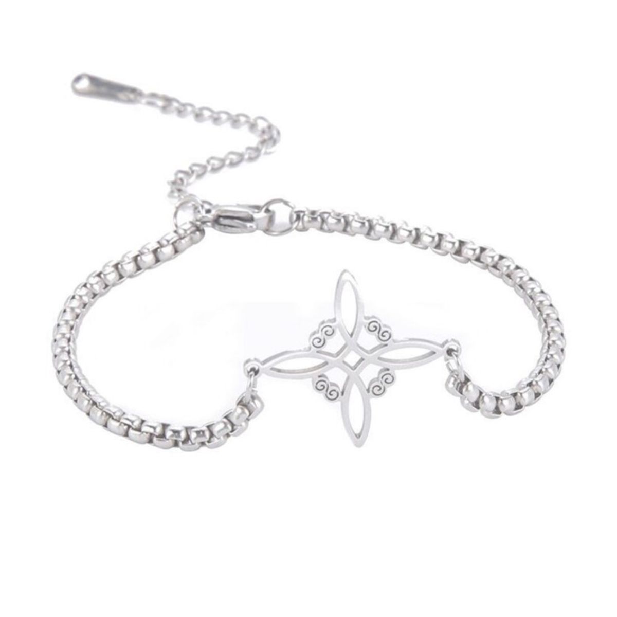 TODOJOYAS - Pulsera Nudo de Bruja Celta Plateada Acero