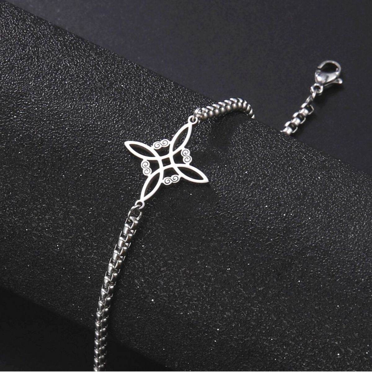 TODOJOYAS - Pulsera Nudo de Bruja Celta Plateada Acero