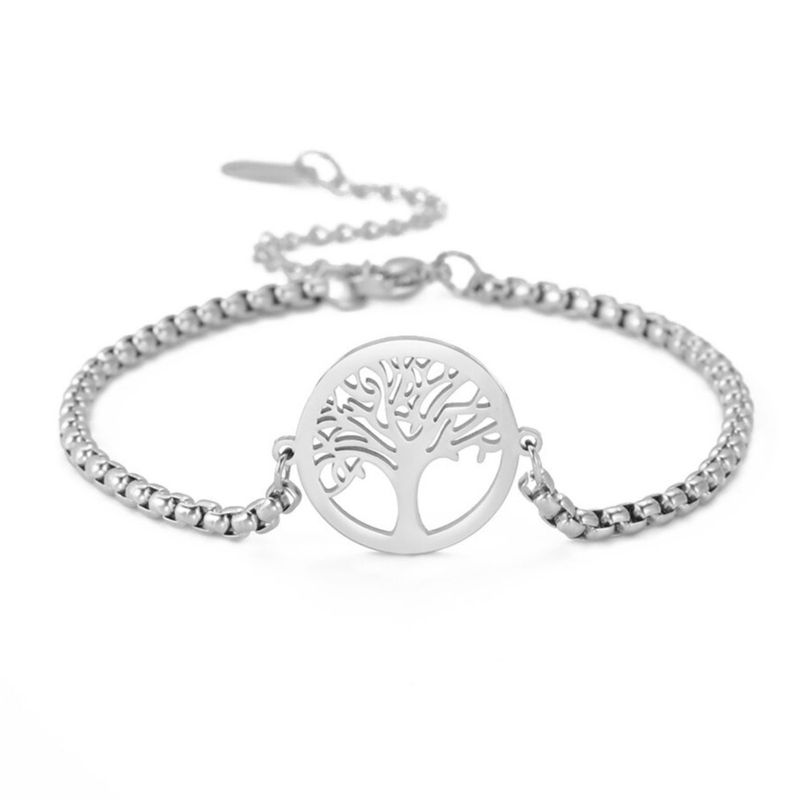 TODOJOYAS - Pulsera Arbol de la Vida Plateada Acero