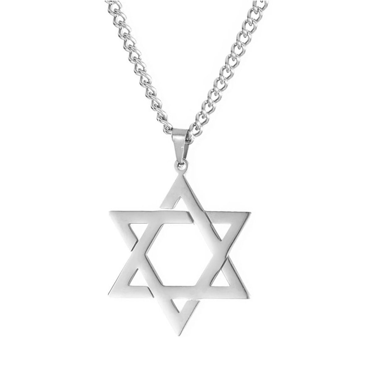 TODOJOYAS - Colgante Collar Estrella David Acero Plateado