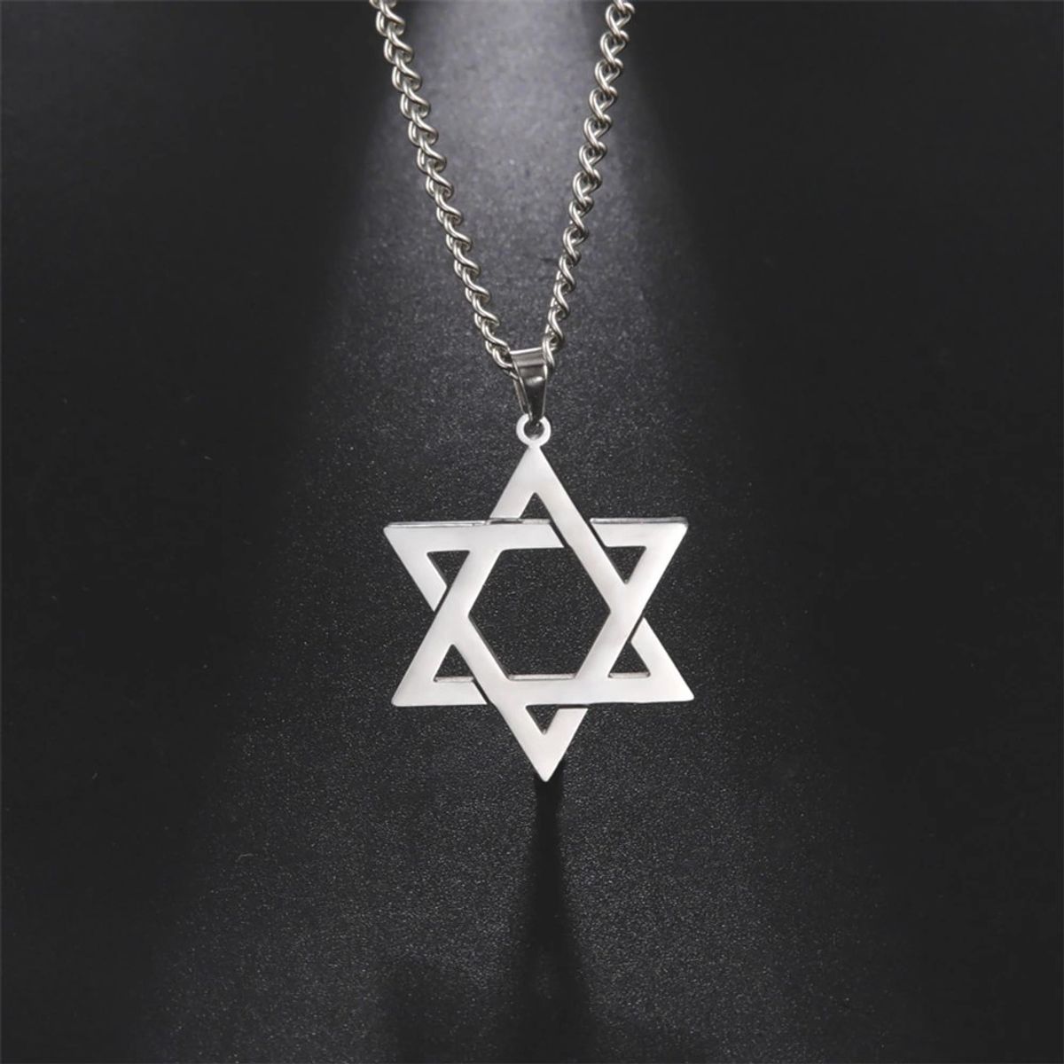 TODOJOYAS - Colgante Collar Estrella David Acero Plateado