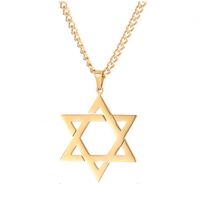 Colgante Collar Estrella David Acero Dorado