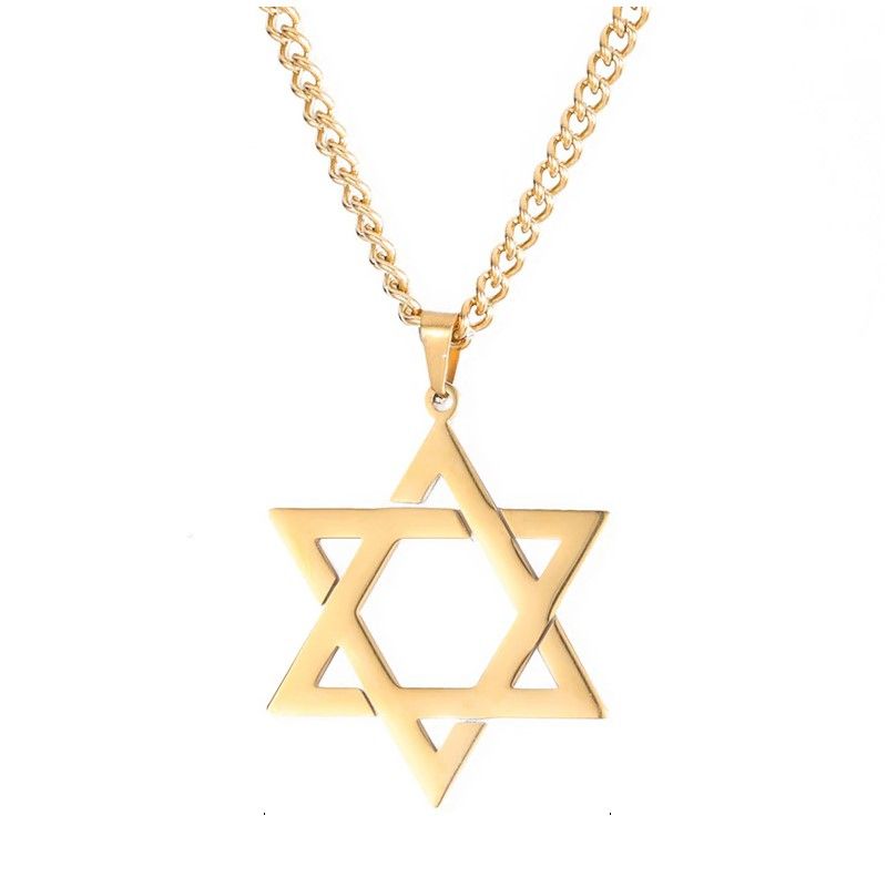 TODOJOYAS - Colgante Collar Estrella David Acero Dorado