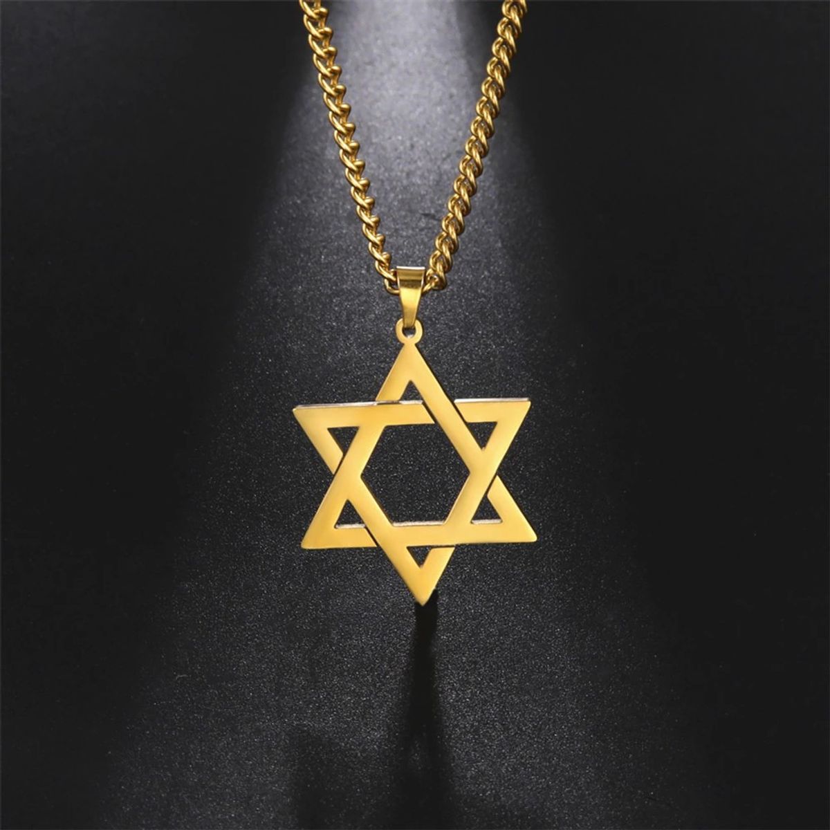 TODOJOYAS - Colgante Collar Estrella David Acero Dorado