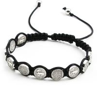 Pulsera Hilo Negro San Benito Protector 10 Medallas