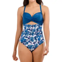 HIPSY - Traje de baño Cut out blue leaves..