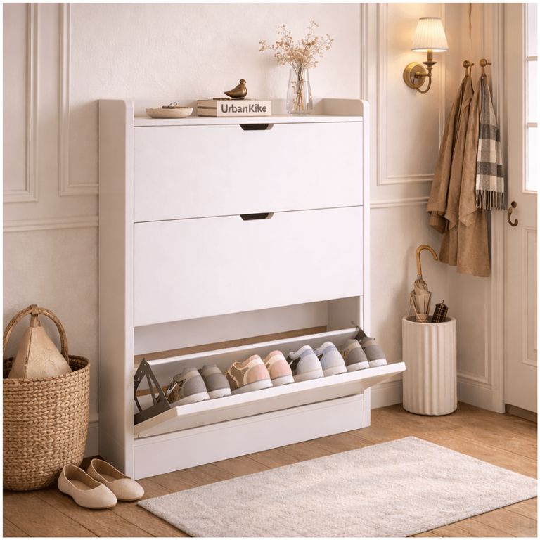 Zapatero Organizador Estante Zapato Hall Armario 110x100x17cm blanco