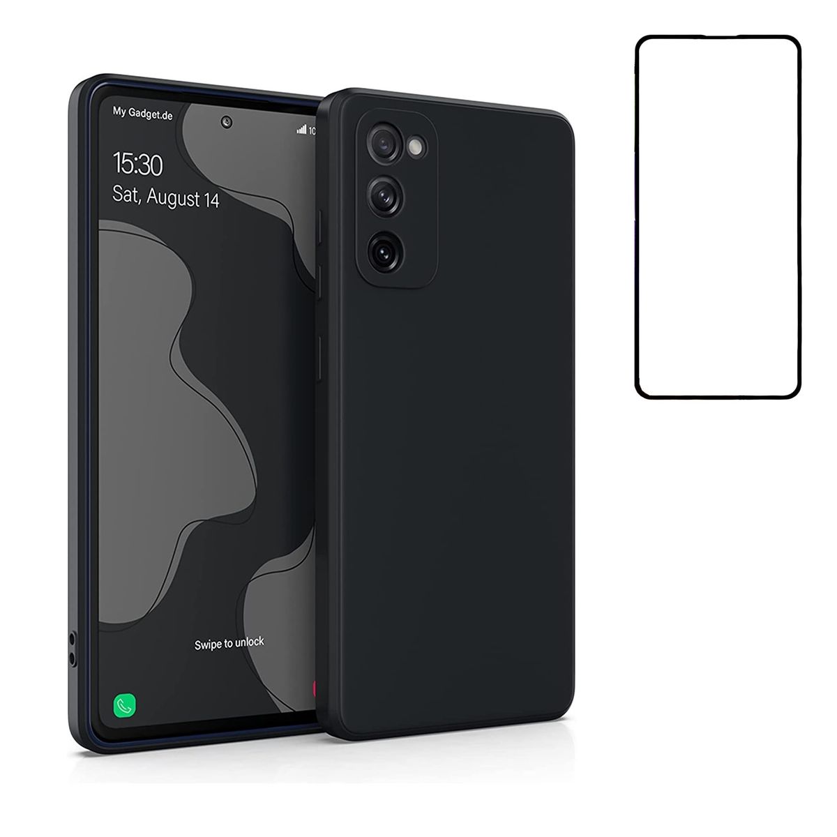 GENERICO - Carcasa Silicona Para Samsung S20 FE Negro con Lamina Completa